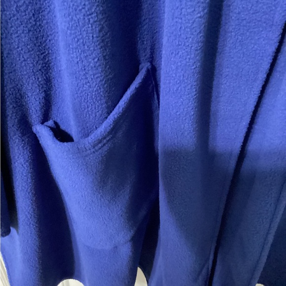 LeModa Poncho Shawl Blue W/black Faux Fur Collar One Size Womens - Picture 4 of 7